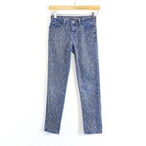 Justice skinny jeans crystal embellished low waist Y2K sparkly bright party